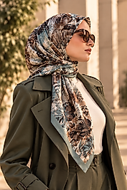 Spring Eşarp Tropikal Yaprak Desen