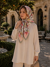 Spring Eşarp Botanik Çiçek Deseni