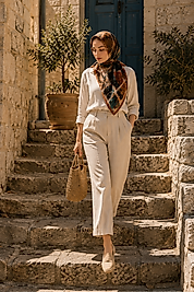 Spring Eşarp Modern Mozaik Desen