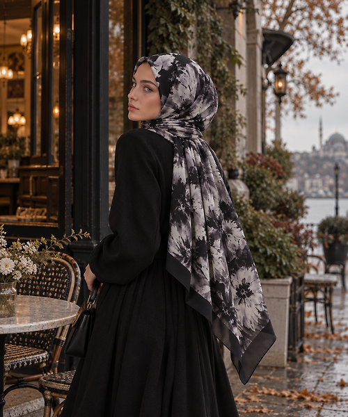 Yaz Serinliği Aqua Garden Desen Şal