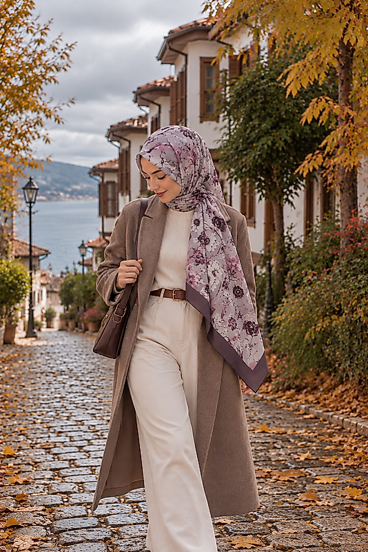 Yaz Serinliği Vintage Bloom Desen Şal