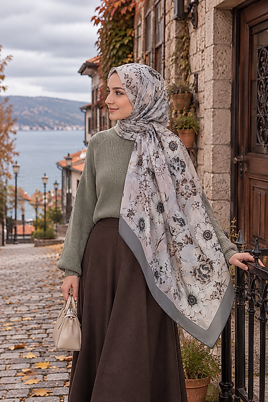 Yaz Serinliği Vintage Bloom Desen Şal