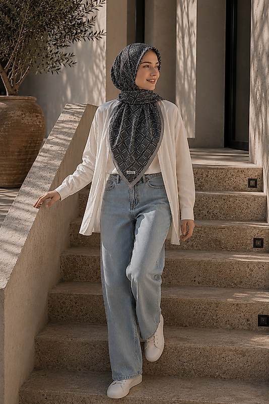 Spring Eşarp Geometrik Desen
