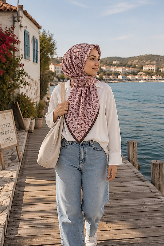 Spring Eşarp Geometrik Desen