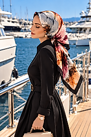 Spring Eşarp Büyük Çiçek Desen