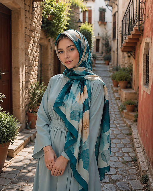 Spring büyük Çiçek Desen Şal