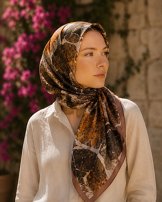 Spring Eşarp Modern Mozaik Desen