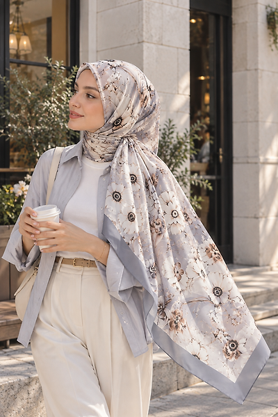 Yaz Serinliği Vintage Bloom Desen Şal