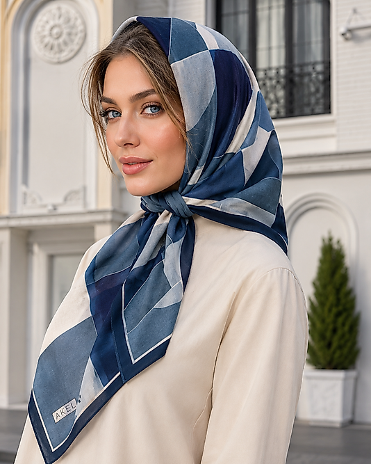 Spring Eşarp Geometrik Desen