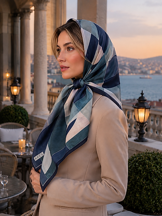 Spring Eşarp Geometrik Desen