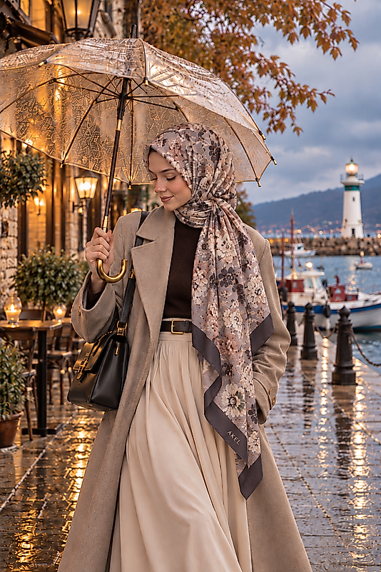 Yaz Serinliği Vintage Bloom Desen Şal