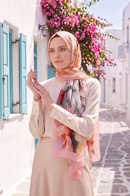 Spring Çiçek Desenli Şal