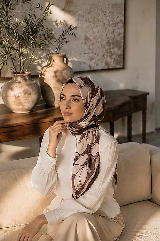 Spring Eşarp Manolya Desen