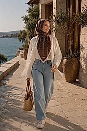 Spring Eşarp Geometrik Desen