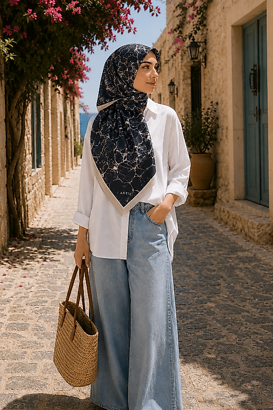 Spring Eşarp Mermer Desen