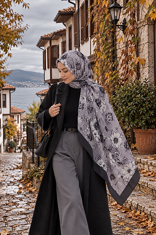 Yaz Serinliği Vintage Bloom Desen Şal