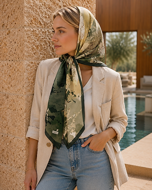 Spring Eşarp Sanatsal soyut desen