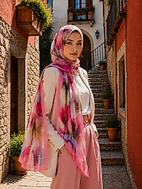 Spring büyük Çiçek Desen Şal