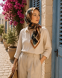 Spring Eşarp Modern Mozaik Desen