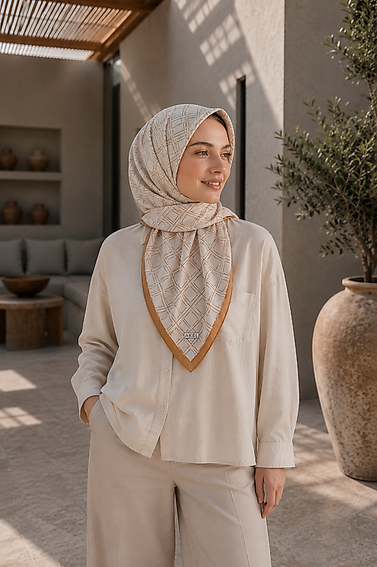 Spring Eşarp Geometrik Desen