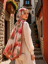 Spring büyük Çiçek Desen Şal