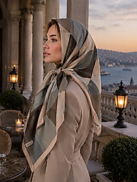 Spring Eşarp Geometrik Desen