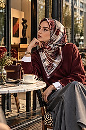 Spring Eşarp Taş Avlu Desen