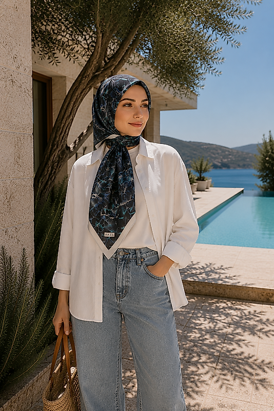 Spring Eşarp Mermer Desen