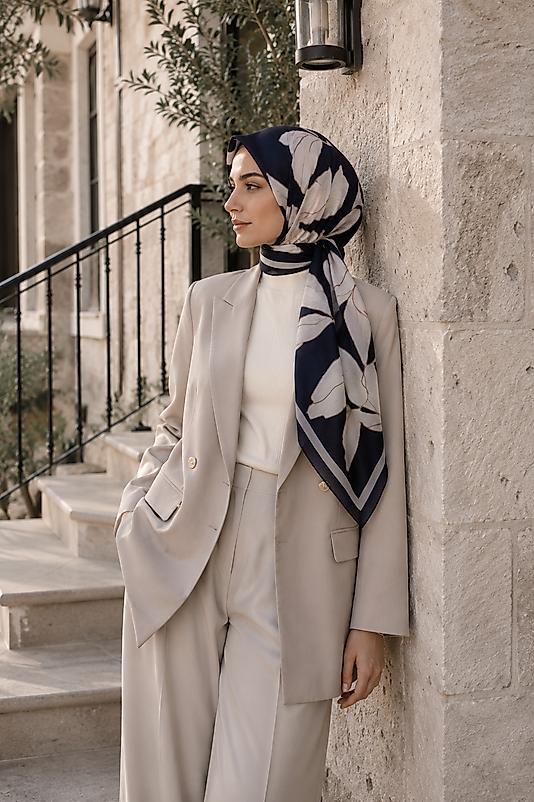 Spring Eşarp Manolya Desen