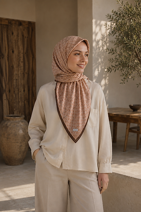 Spring Eşarp Geometrik Desen