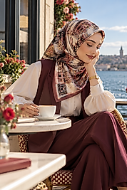 Spring Eşarp Taş Avlu Desen