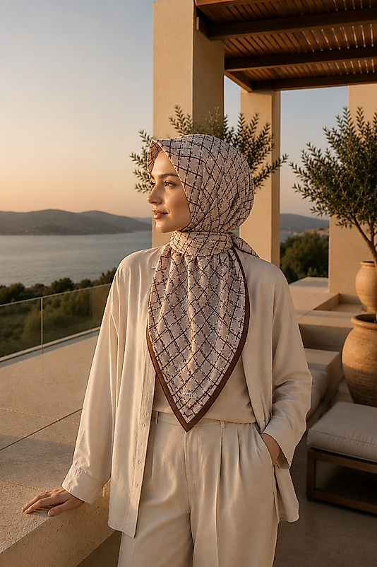 Spring Eşarp Geometrik Desen