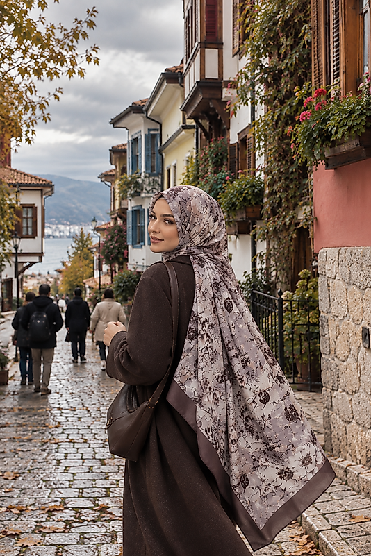 Yaz Serinliği Vintage Bloom Desen Şal