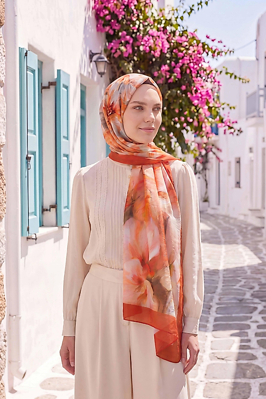 Spring Çiçek Desenli Şal