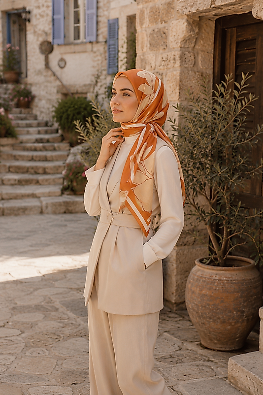 Spring Eşarp Manolya Desen