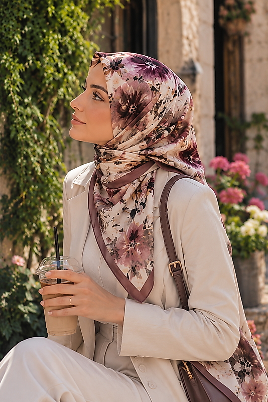 Spring Eşarp Vintage Sonbahar Çiçekleri