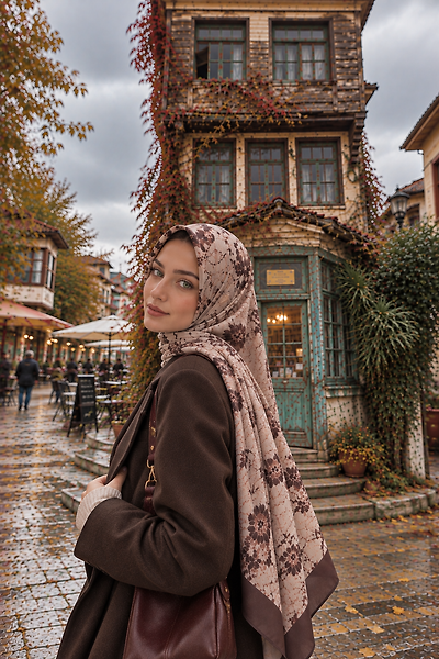Yaz Serinliği Vintage Bloom Desen Şal