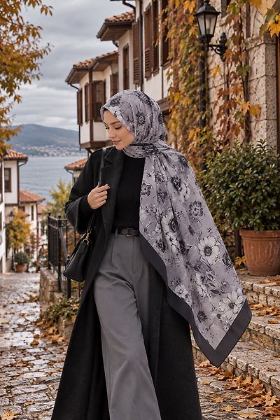 Yaz Serinliği Vintage Bloom Desen Şal