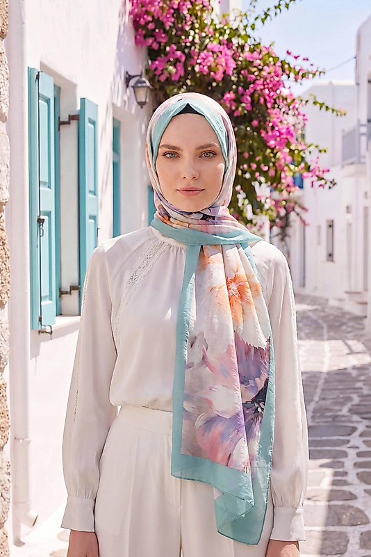 Spring Çiçek Desenli Şal