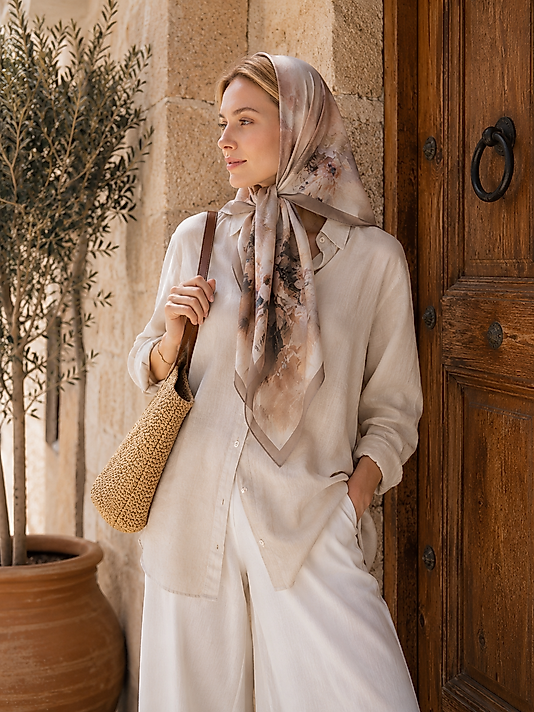 Spring Eşarp Suluboya Desen