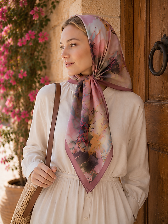Spring Eşarp Suluboya Desen