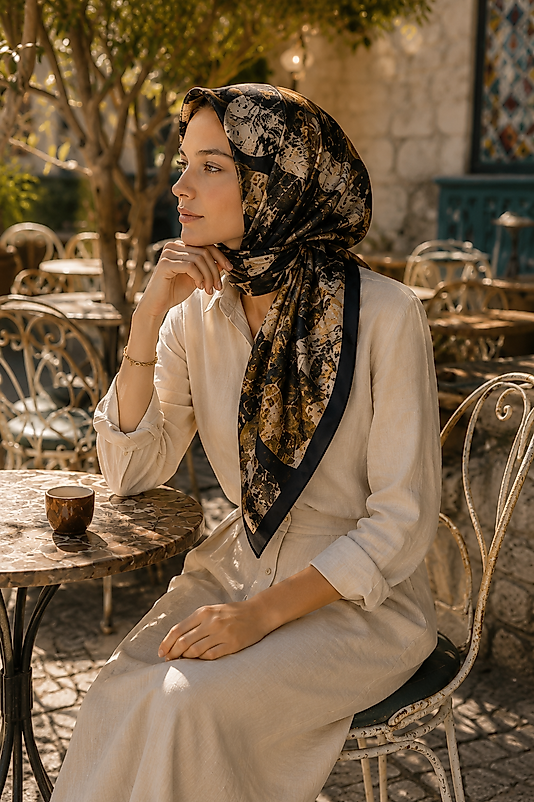 Spring Eşarp Modern Mozaik Desen