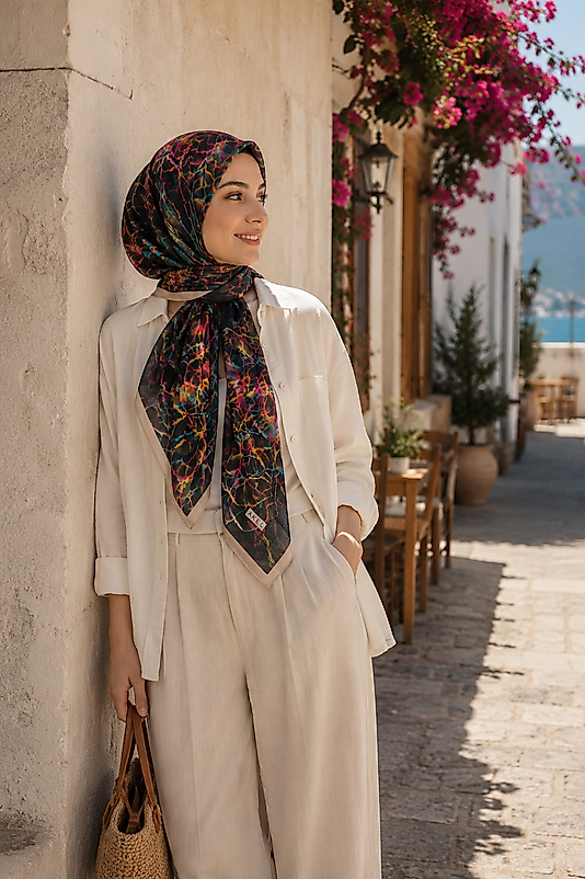 Spring Eşarp Mermer Desen