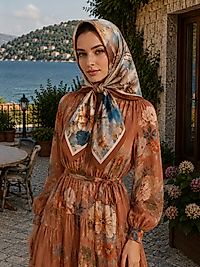 Spring Eşarp Pastel Çiçek Desen