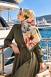 Spring Eşarp Büyük Çiçek Desen