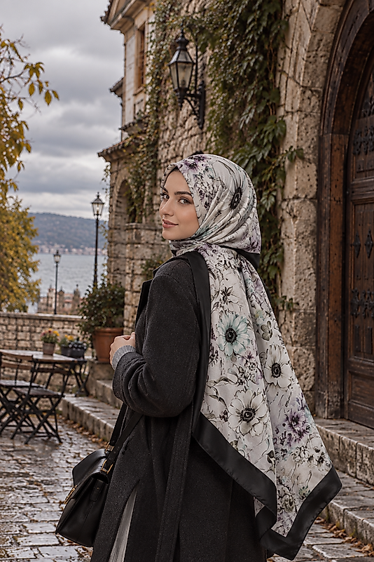 Yaz Serinliği Vintage Bloom Desen Şal