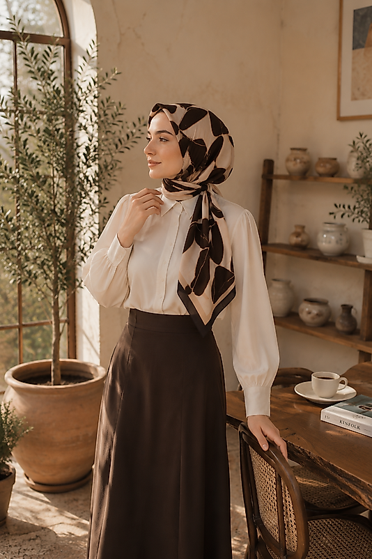 Spring Eşarp Manolya Desen