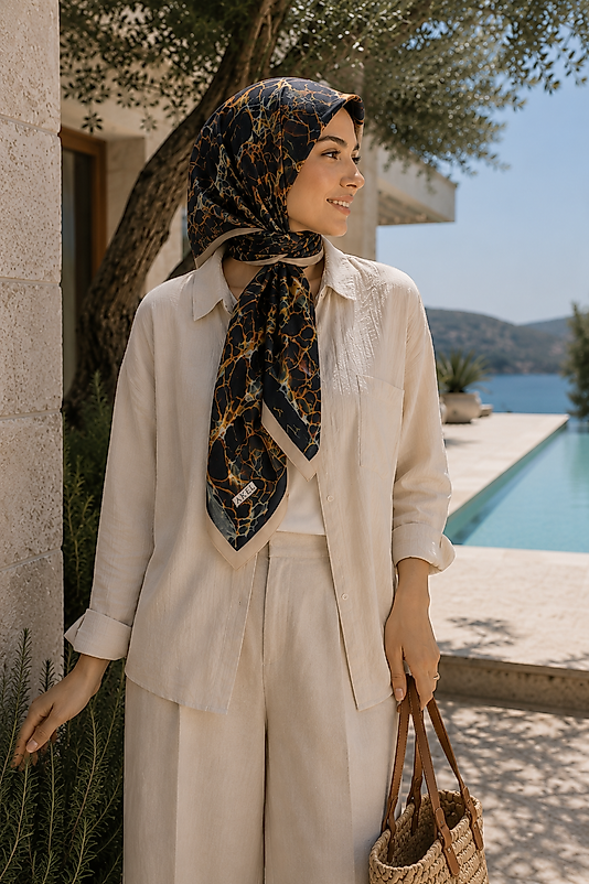 Spring Eşarp Mermer Desen