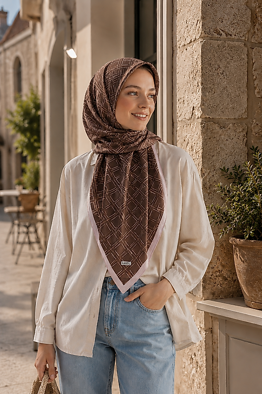 Spring Eşarp Geometrik Desen