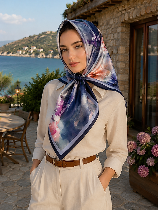 Spring Eşarp Pastel Çiçek Desen